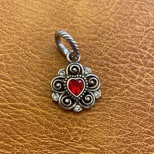 Brighton Heart Red Swarovski Crystal Flower Charm